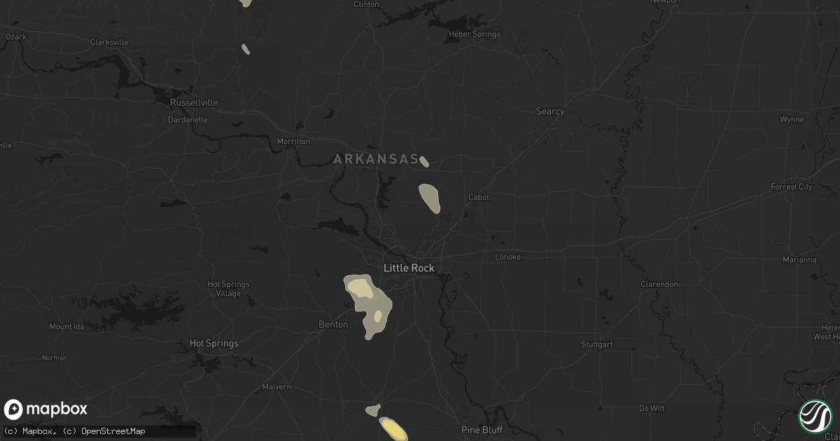 Hail map in Sherwood, AR on August 23, 2026