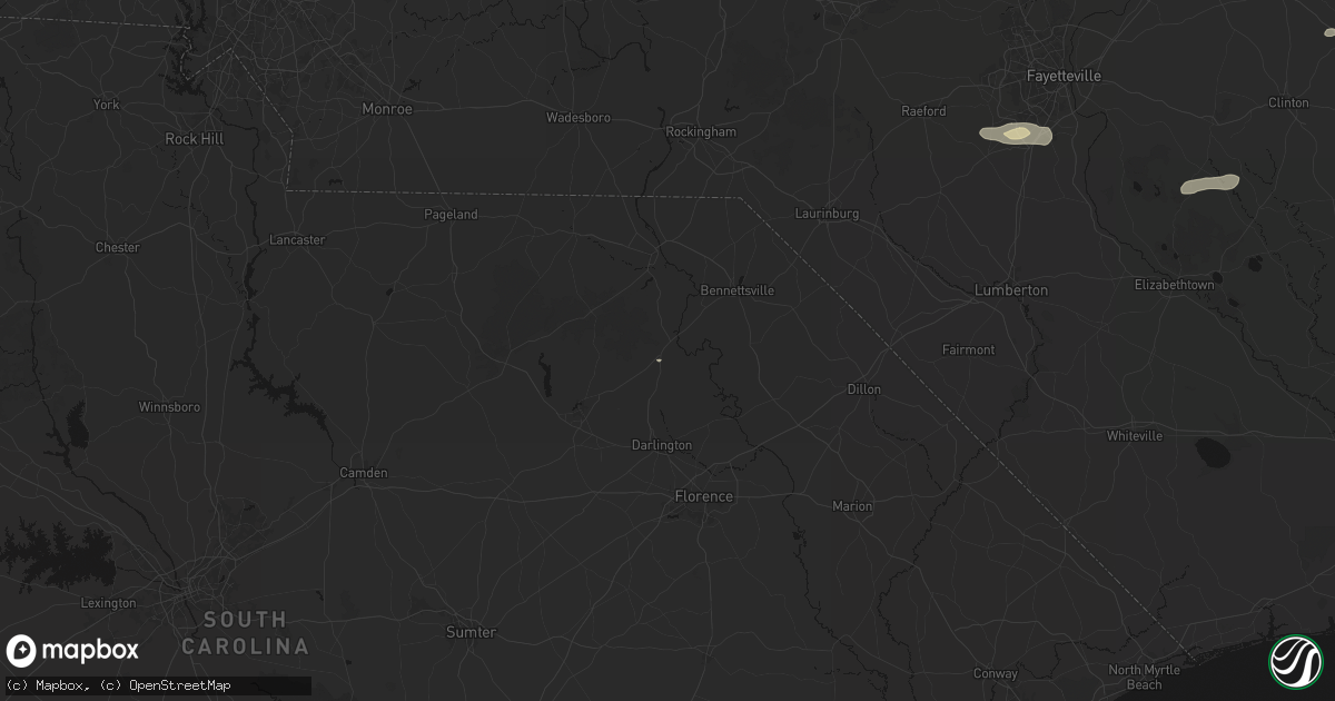 Hail map in Society Hill, SC on August 23, 2026