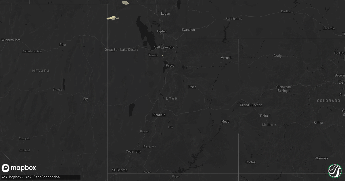 Hail map in Utah on August 23, 2026