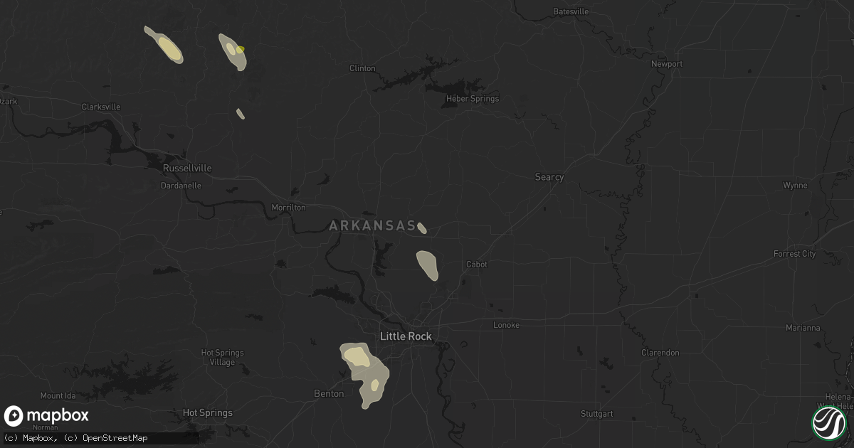 Hail map in Vilonia, AR on August 23, 2026
