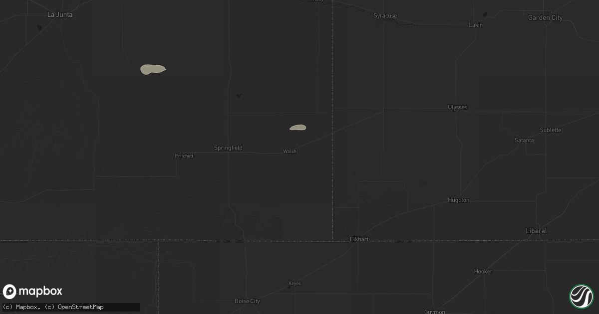 Hail map in Walsh, CO on August 23, 2026