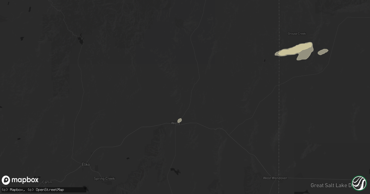 Hail map in Wells, NV on August 23, 2026