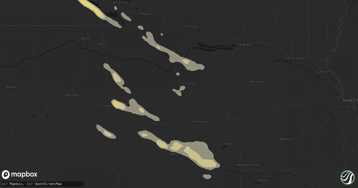 Hail map in Winnetoon, NE on August 23, 2026