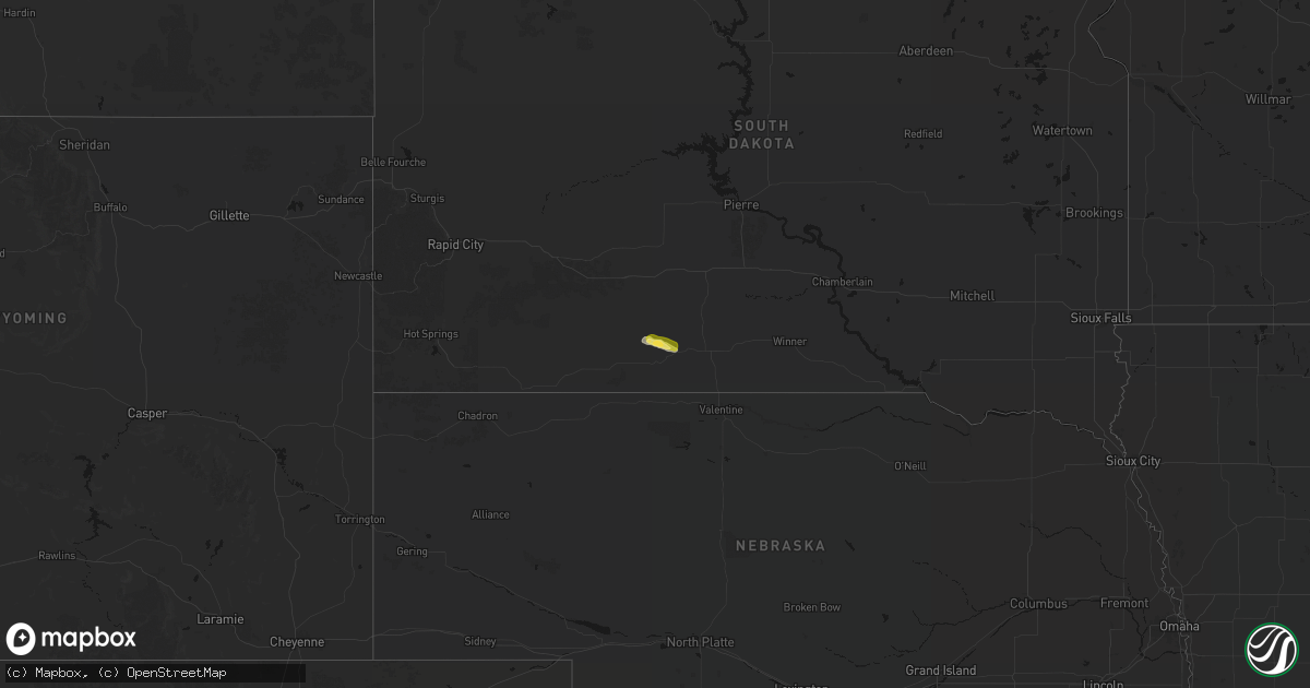 Hail map on August 23, 2026
