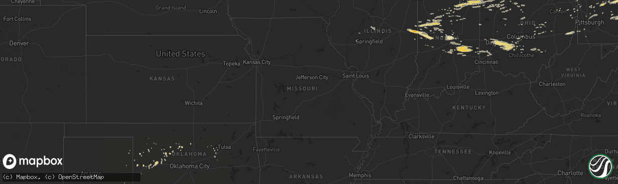 Hail map in Illinois on August 24, 2011