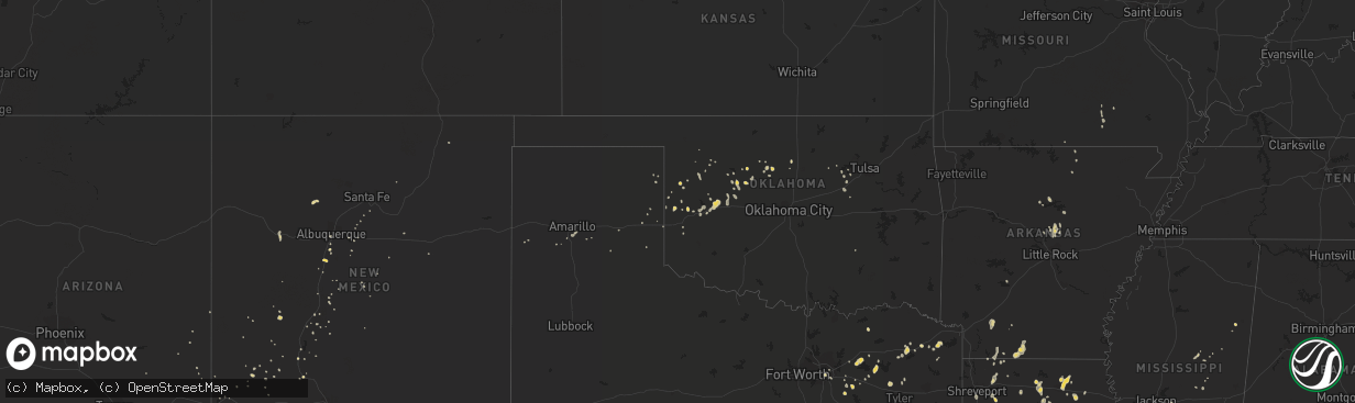 Hail map on August 24, 2011