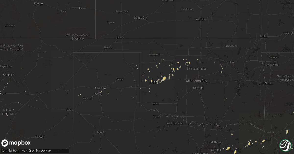 Hail map on August 24, 2011