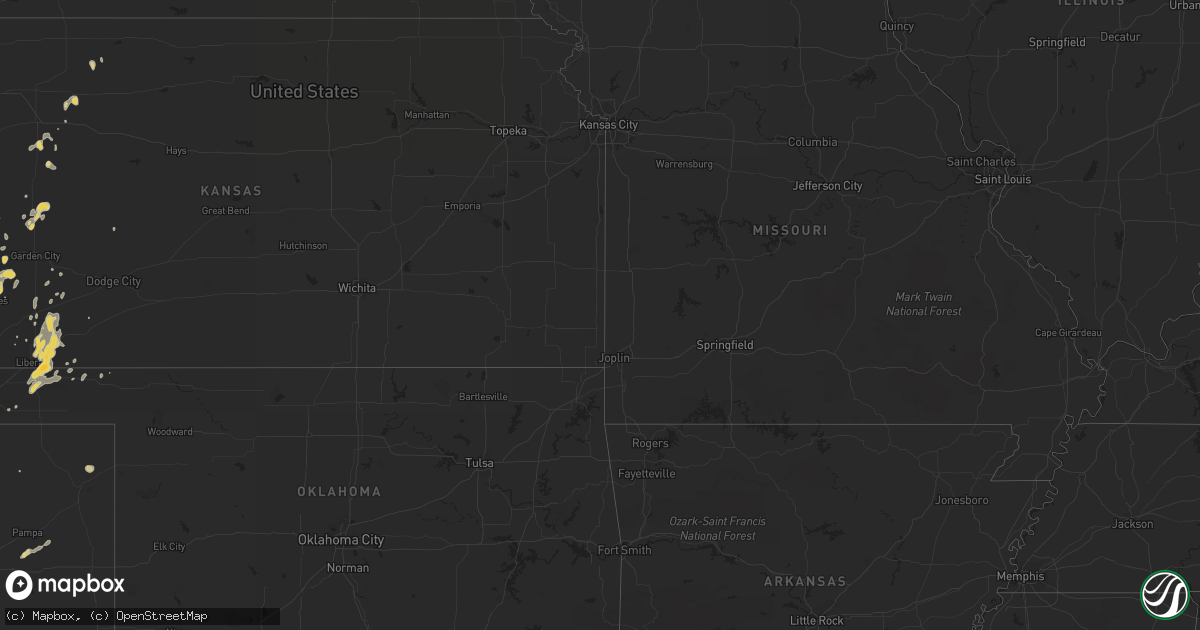 Hail map on August 24, 2012