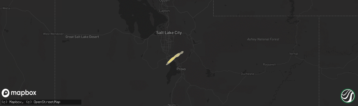 Hail map in American Fork, UT on August 24, 2014