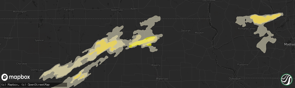 Hail map in Charles City, IA on August 24, 2014