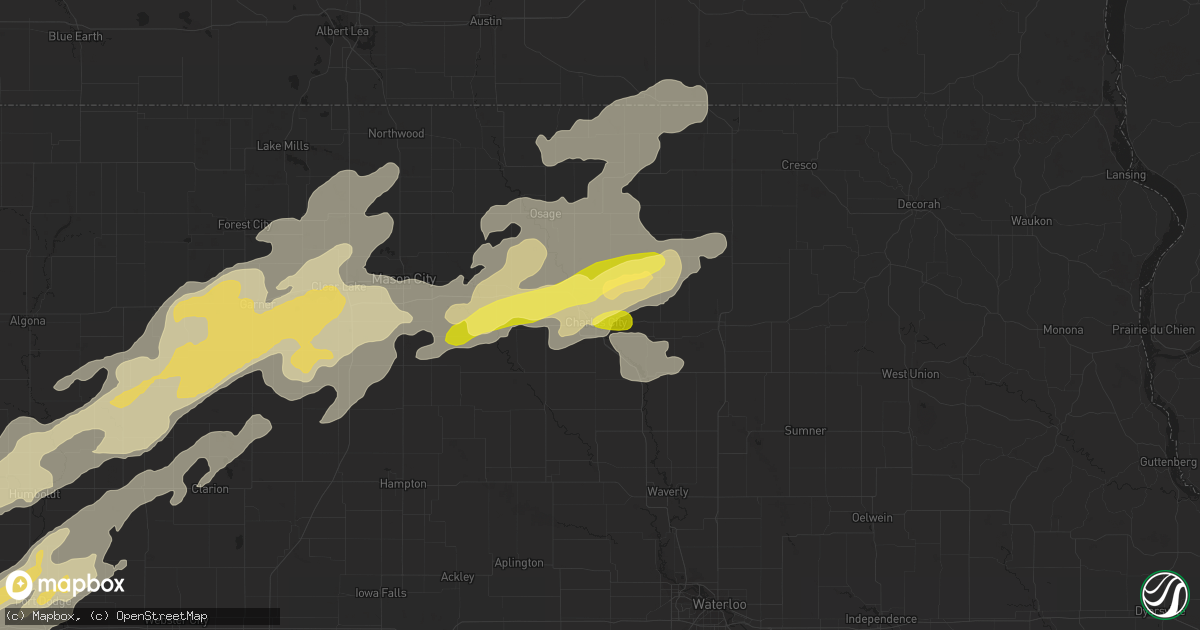 Hail map in Charles City, IA on August 24, 2014