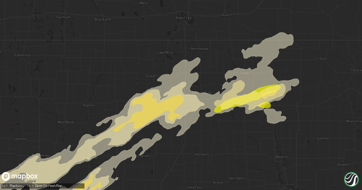 Hail map in Clear Lake, IA on August 24, 2014