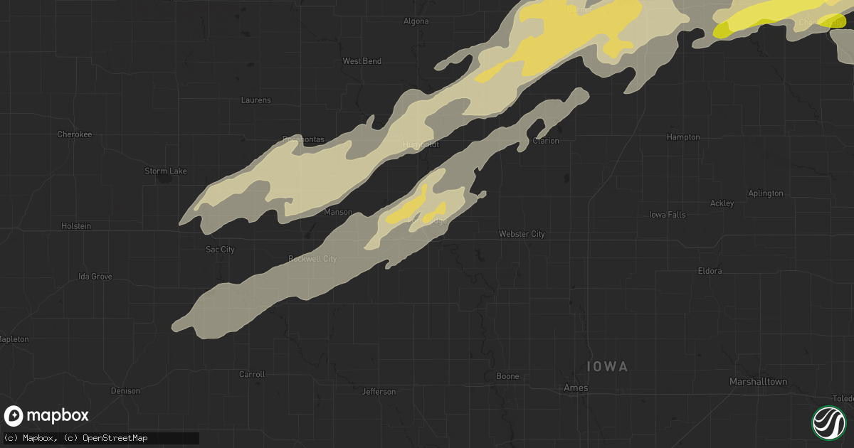 Hail map in Fort Dodge, IA on August 24, 2014