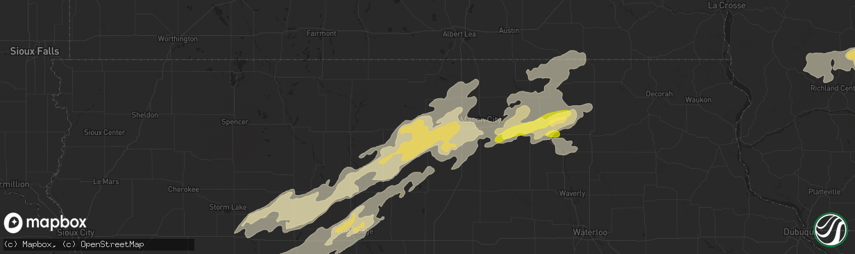 Hail map in Garner, IA on August 24, 2014