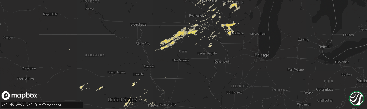 Hail map in Iowa on August 24, 2014