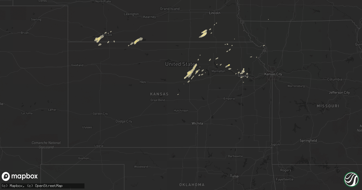 Hail map in Kansas on August 24, 2014