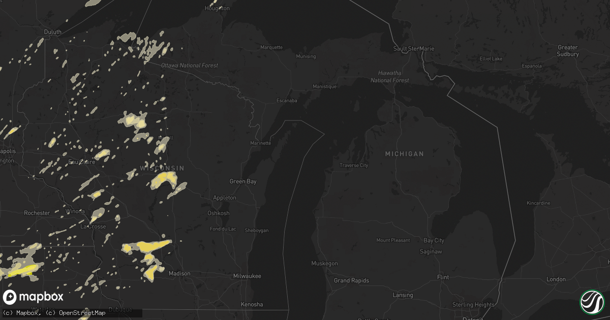 Hail map in Michigan on August 24, 2014