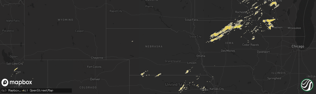 Hail map in Nebraska on August 24, 2014