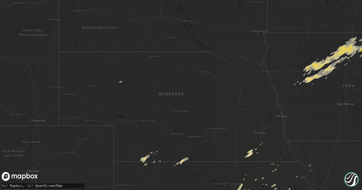 Hail map in Nebraska on August 24, 2014