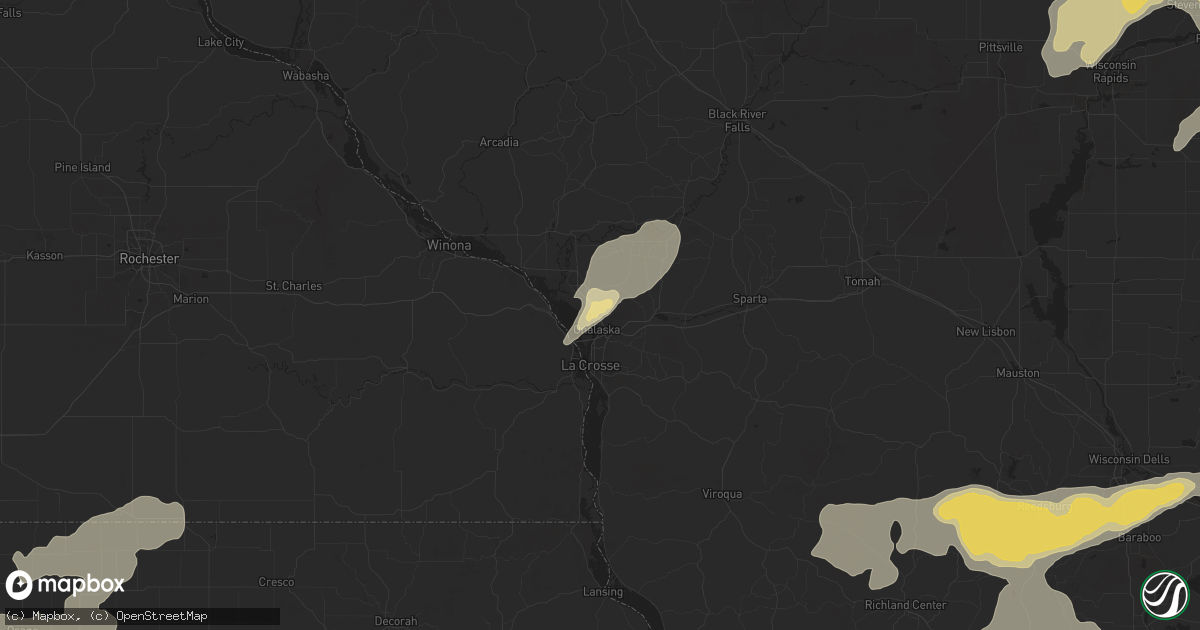Hail map in Onalaska, WI on August 24, 2014