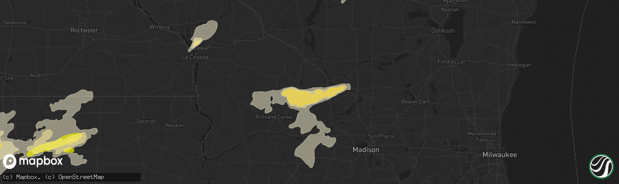 Hail map in Reedsburg, WI on August 24, 2014