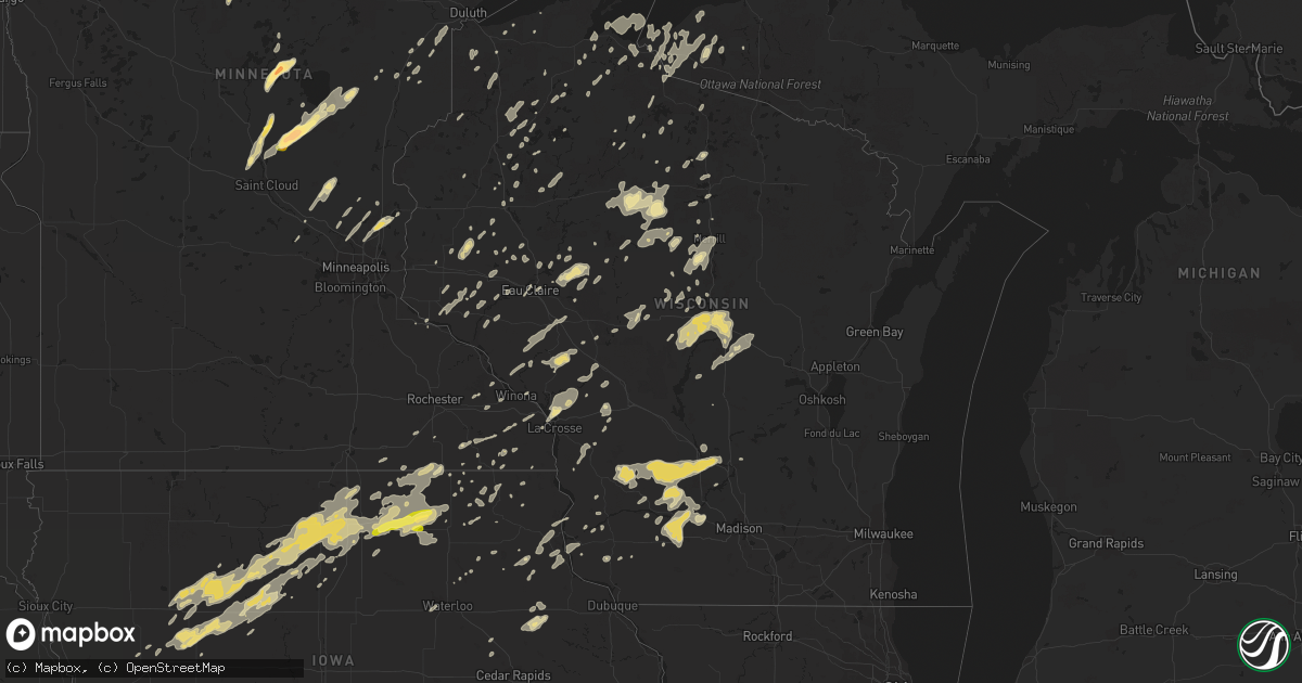 Hail map in Wisconsin on August 24, 2014