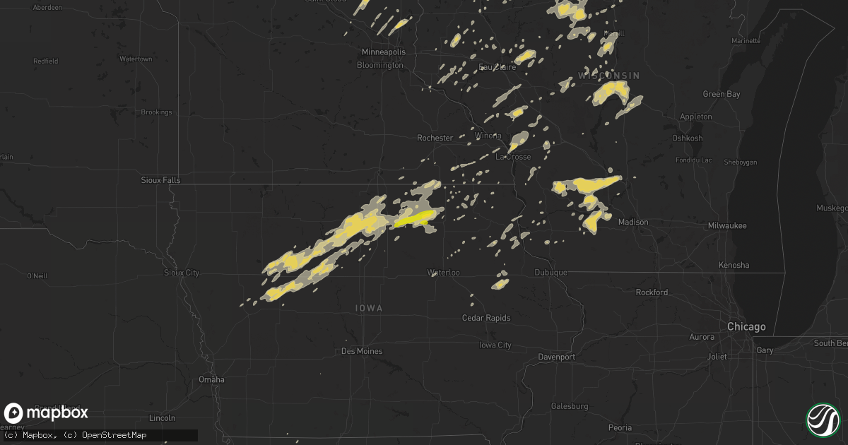 Hail map on August 24, 2014