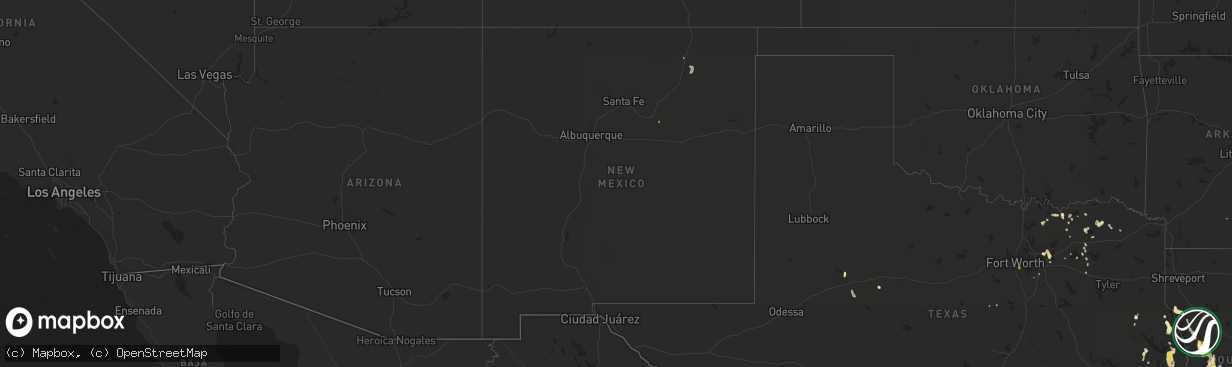 Hail map in New Mexico on August 24, 2015