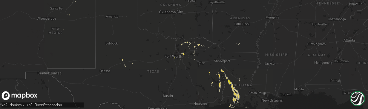 Hail map on August 24, 2015