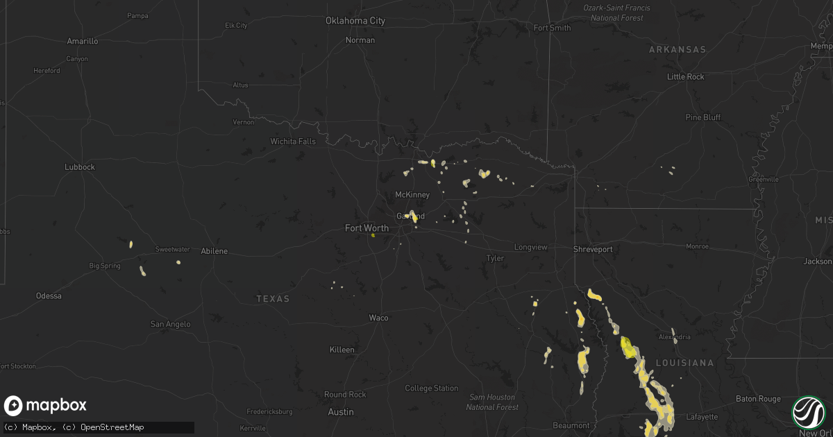 Hail map on August 24, 2015