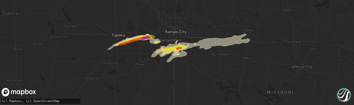 Hail map in Belton, MO on August 24, 2016