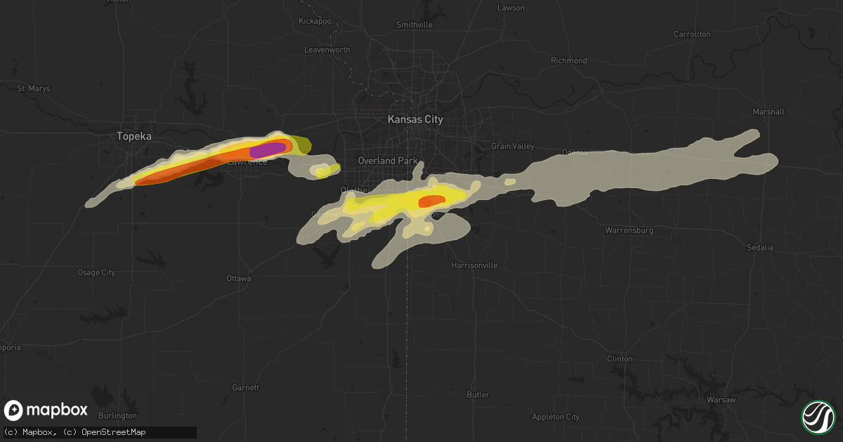 Hail map in Belton, MO on August 24, 2016