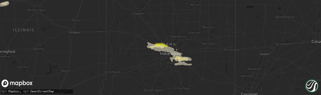 Hail map in Brownsburg, IN on August 24, 2016