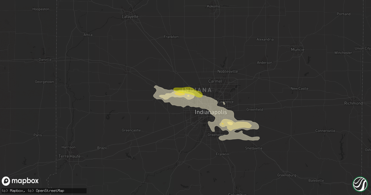 Hail map in Brownsburg, IN on August 24, 2016