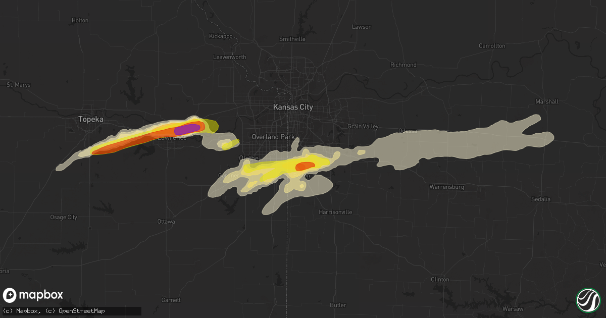 Hail map in Grandview, MO on August 24, 2016