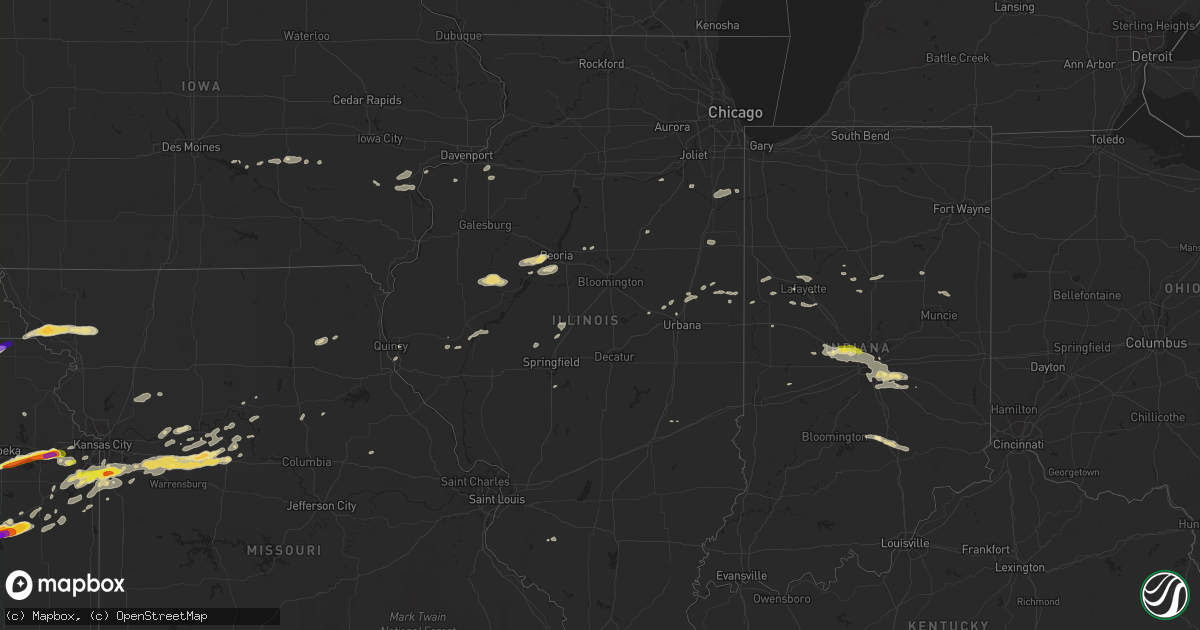 Hail map in Illinois on August 24, 2016
