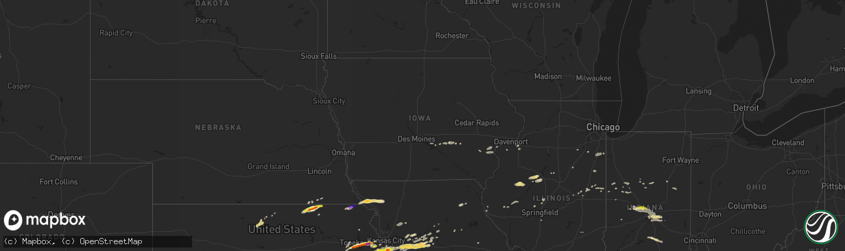 Hail map in Iowa on August 24, 2016