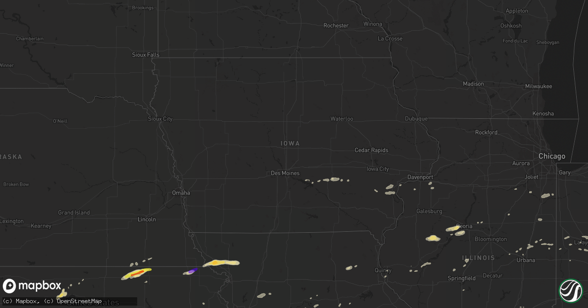 Hail map in Iowa on August 24, 2016