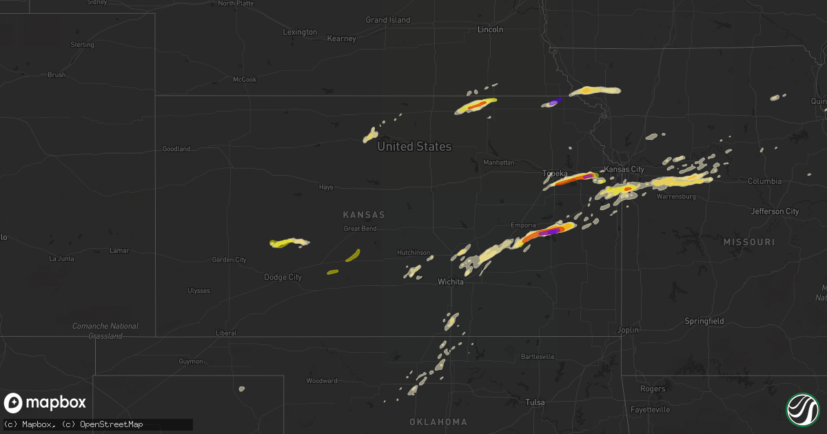 Hail map in Kansas on August 24, 2016