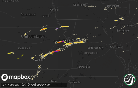 Hail map preview on 08-24-2016