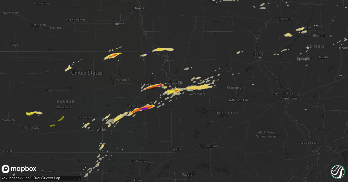 Hail map on August 24, 2016