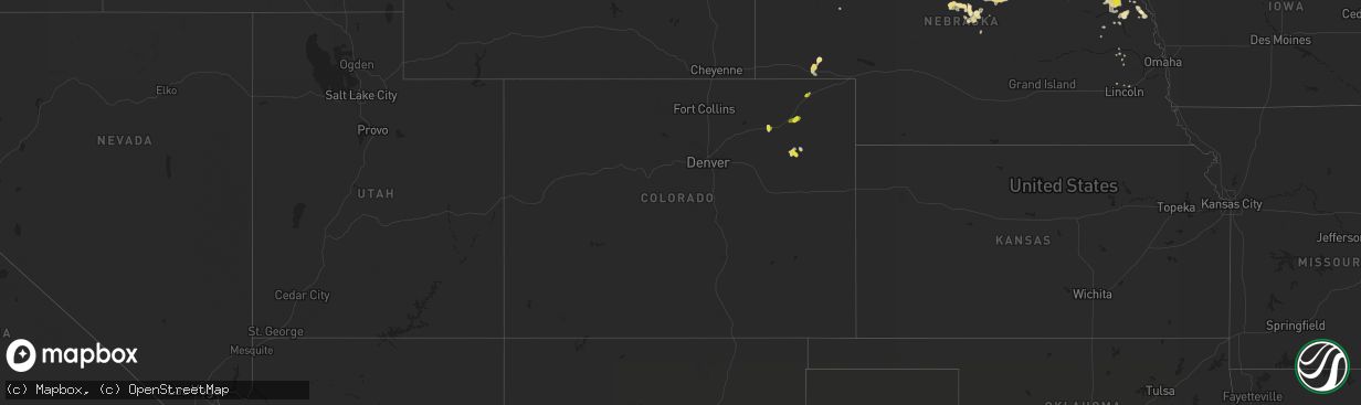 Hail map in Colorado on August 24, 2017