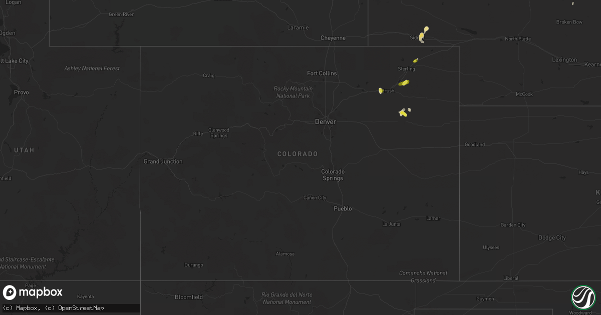 Hail map in Colorado on August 24, 2017