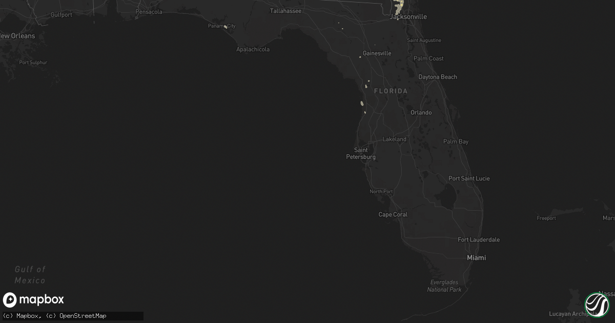 Hail map in Florida on August 24, 2017