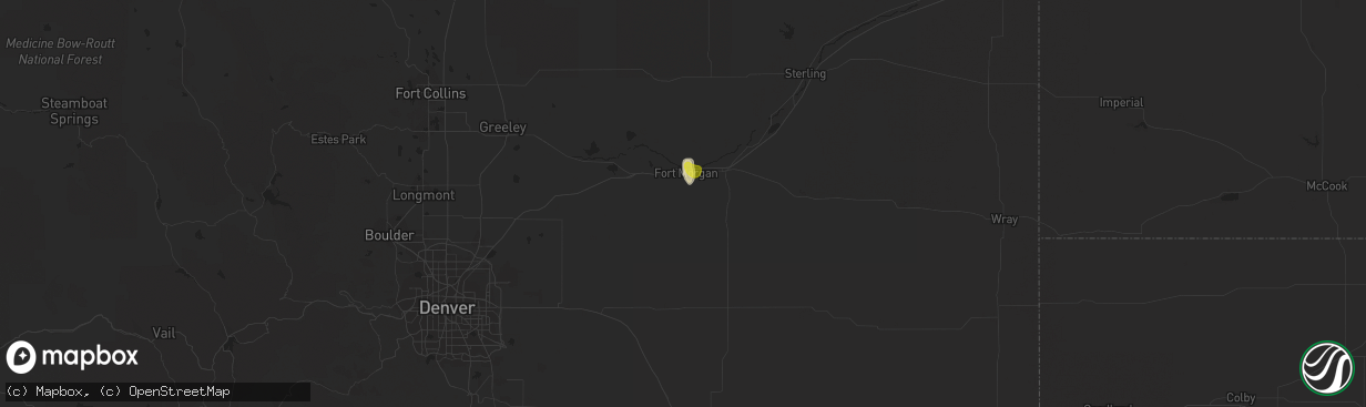 Hail map in Fort Morgan, CO on August 24, 2017