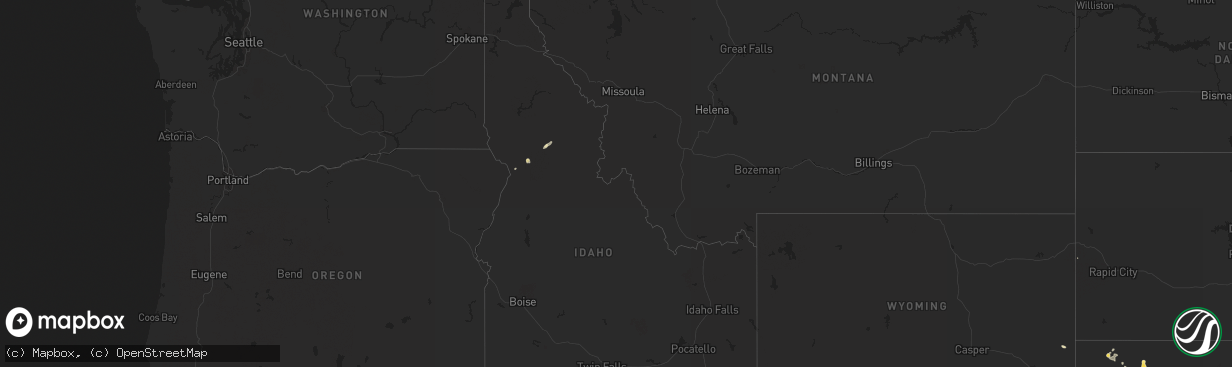 Hail map in Idaho on August 24, 2017