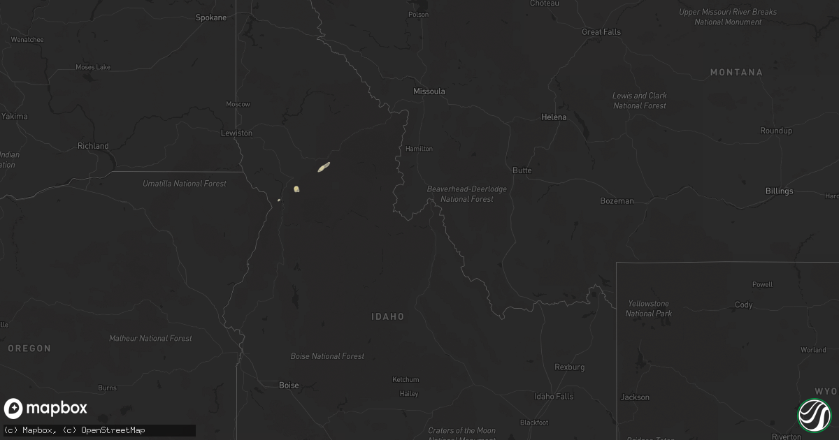 Hail map in Idaho on August 24, 2017