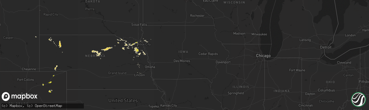 Hail map in Iowa on August 24, 2017