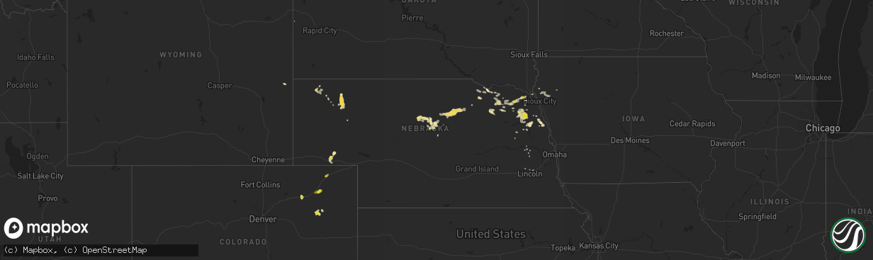 Hail map in Nebraska on August 24, 2017