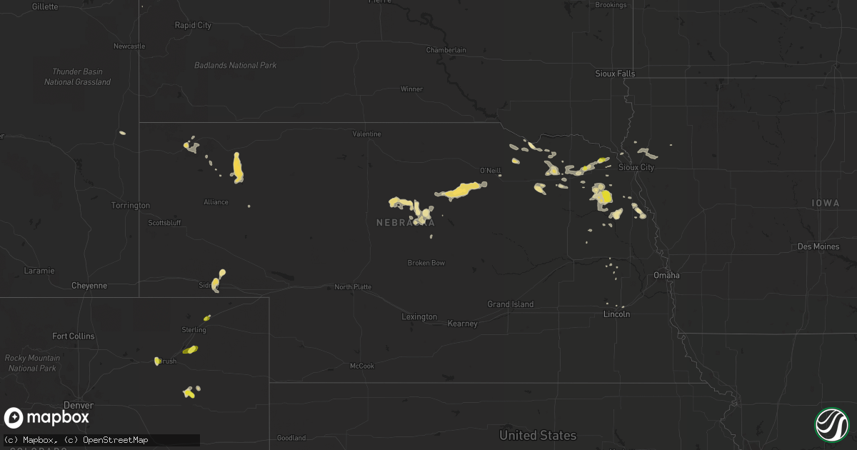 Hail map in Nebraska on August 24, 2017